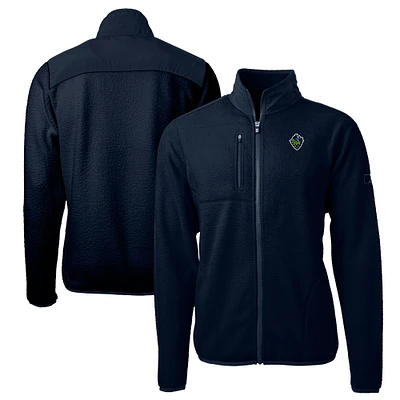 Men's Cutter & Buck /Navy Hillsboro Hops Big Tall Cascade Eco Sherpa Fleece Full-Zip Jacket