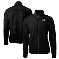 Men's Cutter & Buck Black Akron RubberDucks Big Tall Cascade Eco Sherpa Fleece Full-Zip Jacket