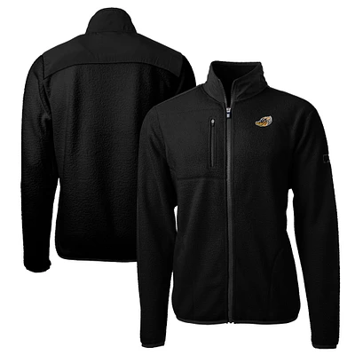 Men's Cutter & Buck Black Akron RubberDucks Big Tall Cascade Eco Sherpa Fleece Full-Zip Jacket
