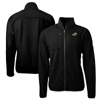 Men's Cutter & Buck Black Akron RubberDucks Big Tall Cascade Eco Sherpa Fleece Full-Zip Jacket