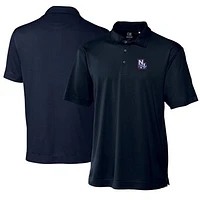 Men's Cutter & Buck  Navy New Hampshire Fisher Cats Big & Tall DryTec Genre Textured Solid Polo