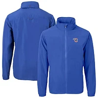 Men's Cutter & Buck Blue Iowa Cubs Big Tall Charter Eco Knit Recycled Full-Zip Jacket