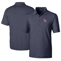 Men's Cutter & Buck  Navy Louisville Bats Big Tall Forge Pencil Stripe Stretch Polo