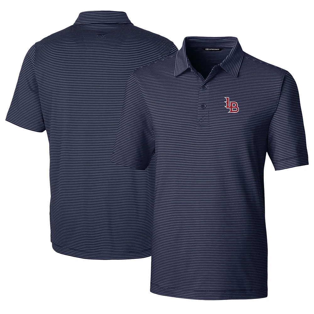 Men's Cutter & Buck Navy Louisville Bats Big Tall Forge Pencil Stripe Stretch Polo