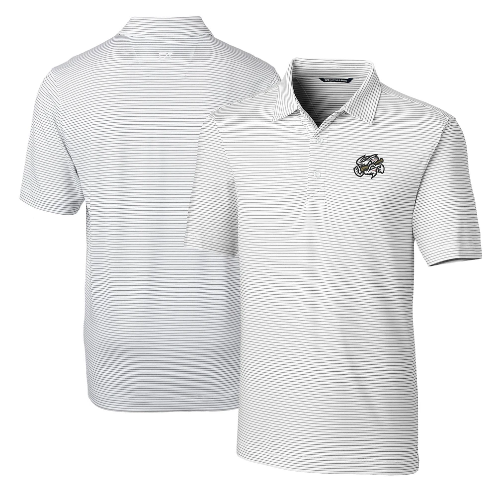 Men's Cutter & Buck White Omaha Storm Chasers Big Tall Forge Pencil Stripe Stretch Polo