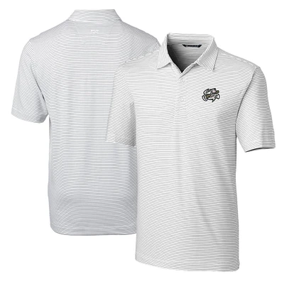 Men's Cutter & Buck  White Omaha Storm Chasers Big Tall Forge Pencil Stripe Stretch Polo
