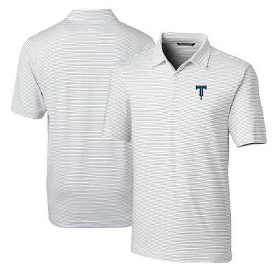 Men's Cutter & Buck  White Tulsa Drillers Big Tall Forge Pencil Stripe Stretch Polo