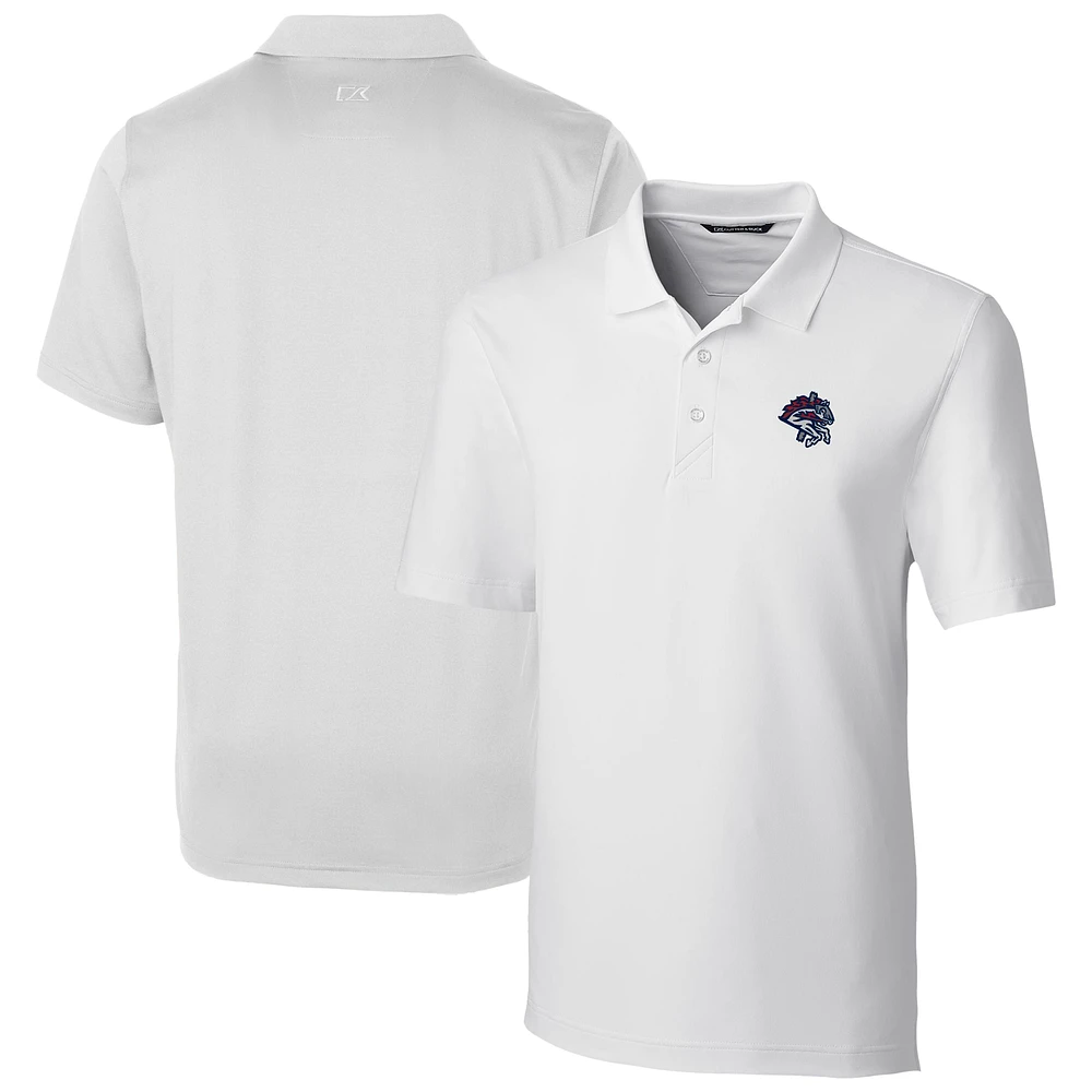 Men's Cutter & Buck White Binghamton Rumble Ponies Big Tall DryTec Forge Stretch Polo