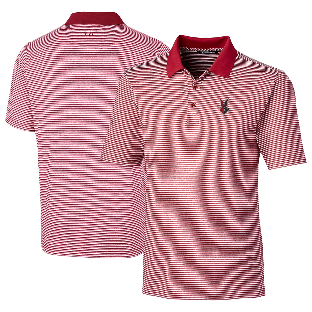Men's Cutter & Buck Red Indianapolis Indians Big Tall Forge Tonal Stripe Stretch Polo