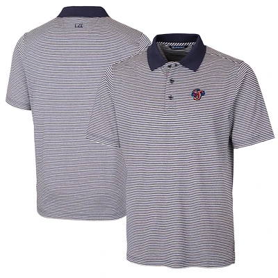 Men's Cutter & Buck  Navy Jacksonville Jumbo Shrimp Big Tall Forge Tonal Stripe Stretch Polo