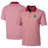 Men's Cutter & Buck  Red Charlotte Knights Big Tall Forge Tonal Stripe Stretch Polo