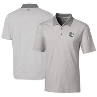 Men's Cutter & Buck  Gray San Antonio Missions Big Tall Forge Tonal Stripe Stretch Polo