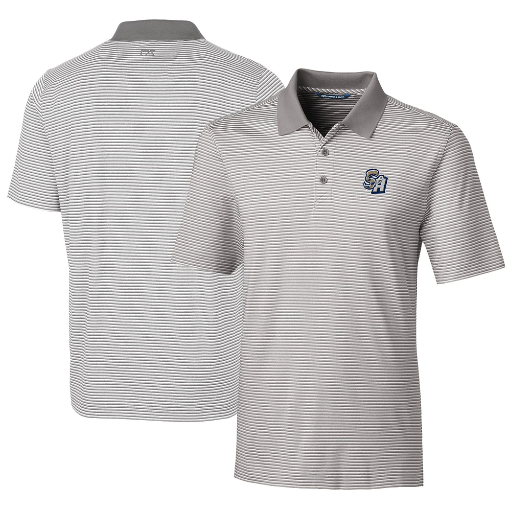 Men's Cutter & Buck Gray San Antonio Missions Big Tall Forge Tonal Stripe Stretch Polo