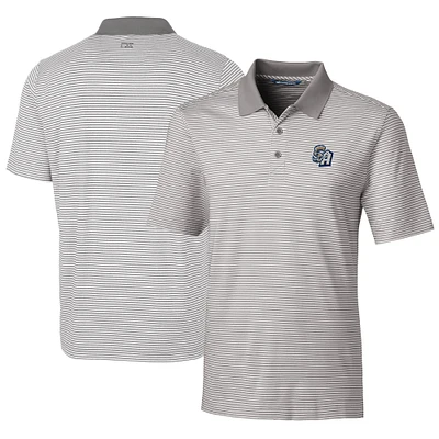 Men's Cutter & Buck  Gray San Antonio Missions Big Tall Forge Tonal Stripe Stretch Polo