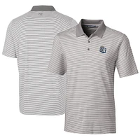 Men's Cutter & Buck  Gray San Antonio Missions Big Tall Forge Tonal Stripe Stretch Polo