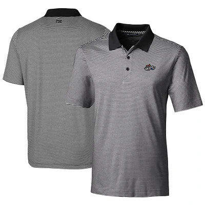 Men's Cutter & Buck  Black Rocket City Trash Pandas Big Tall Forge Tonal Stripe Stretch Polo