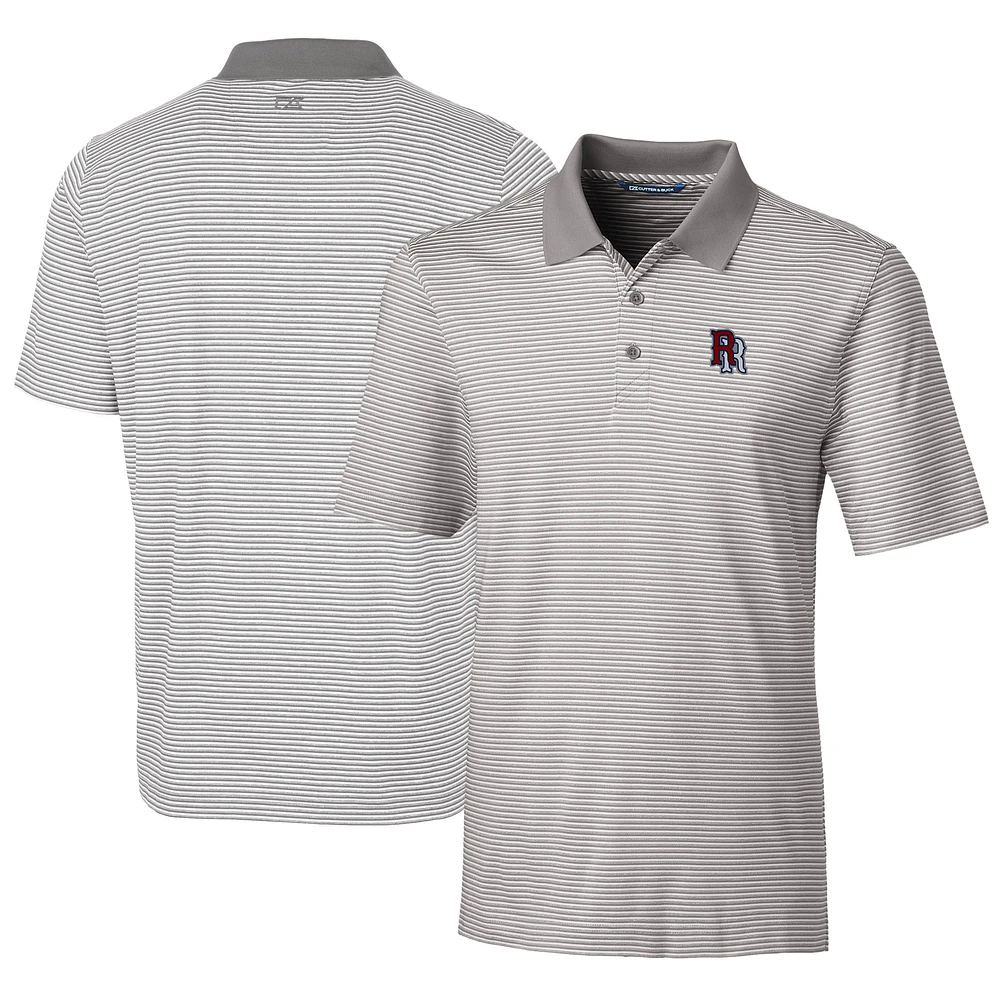 Men's Cutter & Buck Gray Round Rock Express Big Tall Forge Tonal Stripe Stretch Polo