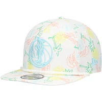 Men's New Era White Dallas Mavericks Palm Trees and Waves Golfer Adjustable Hat