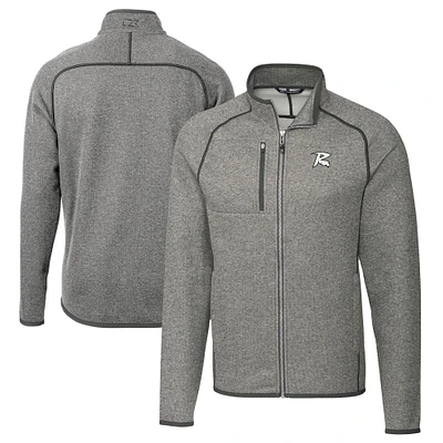Men's Cutter & Buck Heather Gray Richmond Flying Squirrels Big Tall Mainsail Sweater-Knit Full-Zip Jacket
