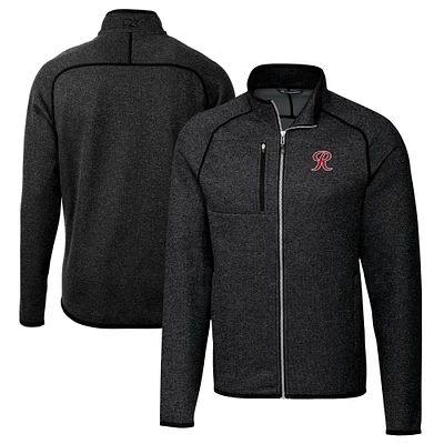 Men's Cutter & Buck Heather Charcoal Tacoma Rainiers Big Tall Mainsail Sweater-Knit Full-Zip Jacket