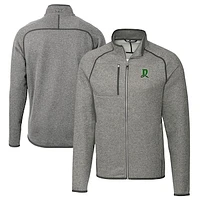 Men's Cutter & Buck Heather Gray Dayton Dragons Big Tall Mainsail Sweater-Knit Full-Zip Jacket