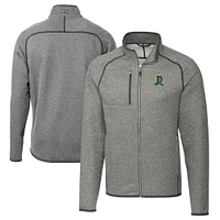 Men's Cutter & Buck Heather Gray Dayton Dragons Big Tall Mainsail Sweater-Knit Full-Zip Jacket