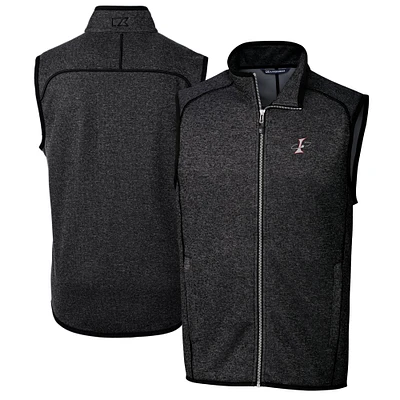 Men's Cutter & Buck Heather Charcoal Albuquerque Isotopes Big Tall Mainsail Sweater-Knit Full-Zip Vest