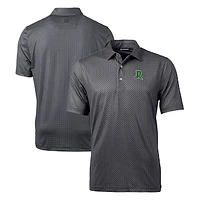 Men's Cutter & Buck Black Dayton Dragons Big & Tall Pike Banner Print Stretch Polo