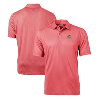Men's Cutter & Buck Red Toledo Mud Hens Big Tall Pike Banner Print Stretch Polo