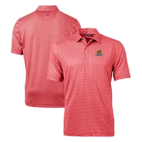 Men's Cutter & Buck Red Toledo Mud Hens Big Tall Pike Banner Print Stretch Polo