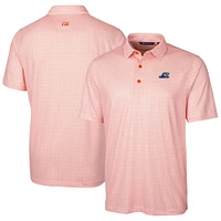 Men's Cutter & Buck  Orange West Michigan Whitecaps Big & Tall DryTec Pike Double Dot Print Stretch Polo
