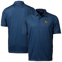 Men's Cutter & Buck  Navy Las Vegas Aviators Big & Tall DryTec Pike Double Dot Print Stretch Polo