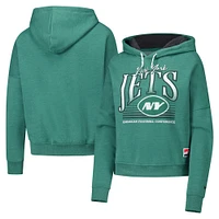 Women's New Era Heather Green York Jets Boxy Pullover Hoodie