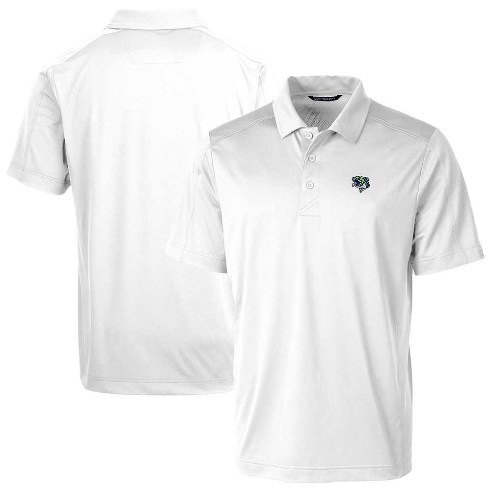 Men's Cutter & Buck White Gwinnett Stripers Big Tall Prospect Textured Stretch Polo