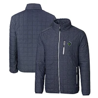 Men's Cutter & Buck Heather Navy Hillsboro Hops Rainier PrimaLoft Big Tall Eco Insulated Full-Zip Puffer Jacket