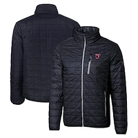 Men's Cutter & Buck Navy Jacksonville Jumbo Shrimp Rainier PrimaLoft Big Tall Eco Insulated Full-Zip Puffer Jacket