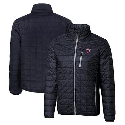 Men's Cutter & Buck Navy Jacksonville Jumbo Shrimp Rainier PrimaLoft Big Tall Eco Insulated Full-Zip Puffer Jacket