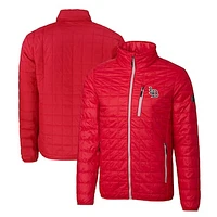 Men's Cutter & Buck Red Louisville Bats Rainier PrimaLoft Big Tall Eco Insulated Full-Zip Puffer Jacket