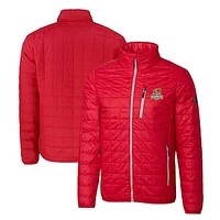 Men's Cutter & Buck Red Toledo Mud Hens Rainier PrimaLoft Big Tall Eco Insulated Full-Zip Puffer Jacket