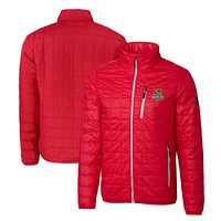 Men's Cutter & Buck Red Toledo Mud Hens Rainier PrimaLoft Big Tall Eco Insulated Full-Zip Puffer Jacket
