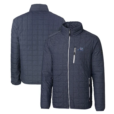 Men's Cutter & Buck Heather Navy West Michigan Whitecaps Rainier PrimaLoft Big Tall Eco Insulated Full-Zip Puffer Jacket