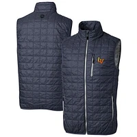 Men's Cutter & Buck  Heather Navy Las Vegas Aviators Rainier PrimaLoft Big Tall Eco Insulated Full-Zip Puffer Vest