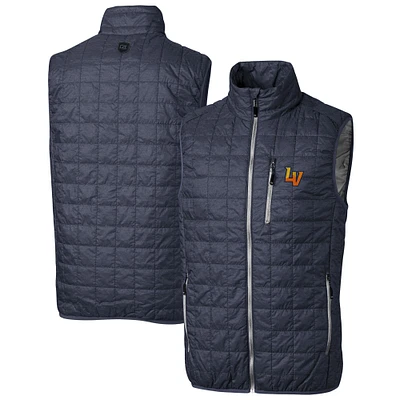 Men's Cutter & Buck  Heather Navy Las Vegas Aviators Rainier PrimaLoft Big Tall Eco Insulated Full-Zip Puffer Vest