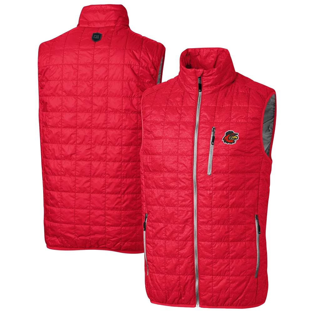 Men's Cutter & Buck Rochester Red Wings Rainier PrimaLoft Big Tall Eco Insulated Full-Zip Puffer Vest