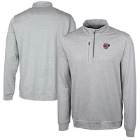 Men's Cutter & Buck  Gray Jacksonville Jumbo Shrimp Big Tall Stealth Heathered Quarter-Zip Pullover Top