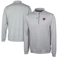 Men's Cutter & Buck  Gray Jacksonville Jumbo Shrimp Big Tall Stealth Heathered Quarter-Zip Pullover Top