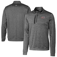 Men's Cutter & Buck  Gray Lansing Lugnuts Big Tall Stealth Heathered Quarter-Zip Pullover Top