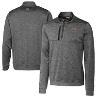 Men's Cutter & Buck  Gray Lansing Lugnuts Big Tall Stealth Heathered Quarter-Zip Pullover Top