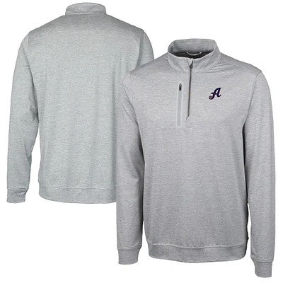 Men's Cutter & Buck  Gray Reno Aces Big Tall Stealth Heathered Quarter-Zip Pullover Top