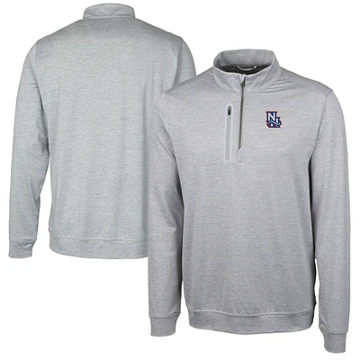 Men's Cutter & Buck  Gray New Hampshire Fisher Cats Big Tall Stealth Heathered Quarter-Zip Pullover Top